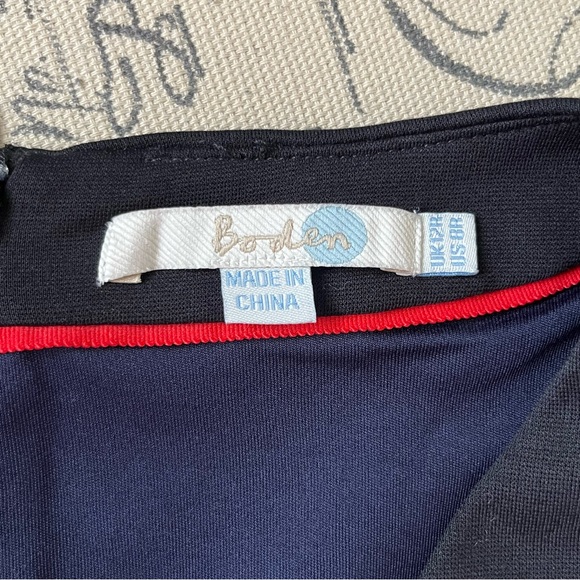 Boden Black Sheath Dress Cris-Cross Front 3/4 Sleeve Womens Size 8R - Picture 6 of 8